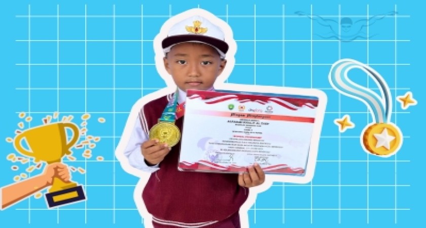 Alfarizi Khalif Al Zaef : Siswa Kelas 1 SD Negeri 77 Raih Medali Emas